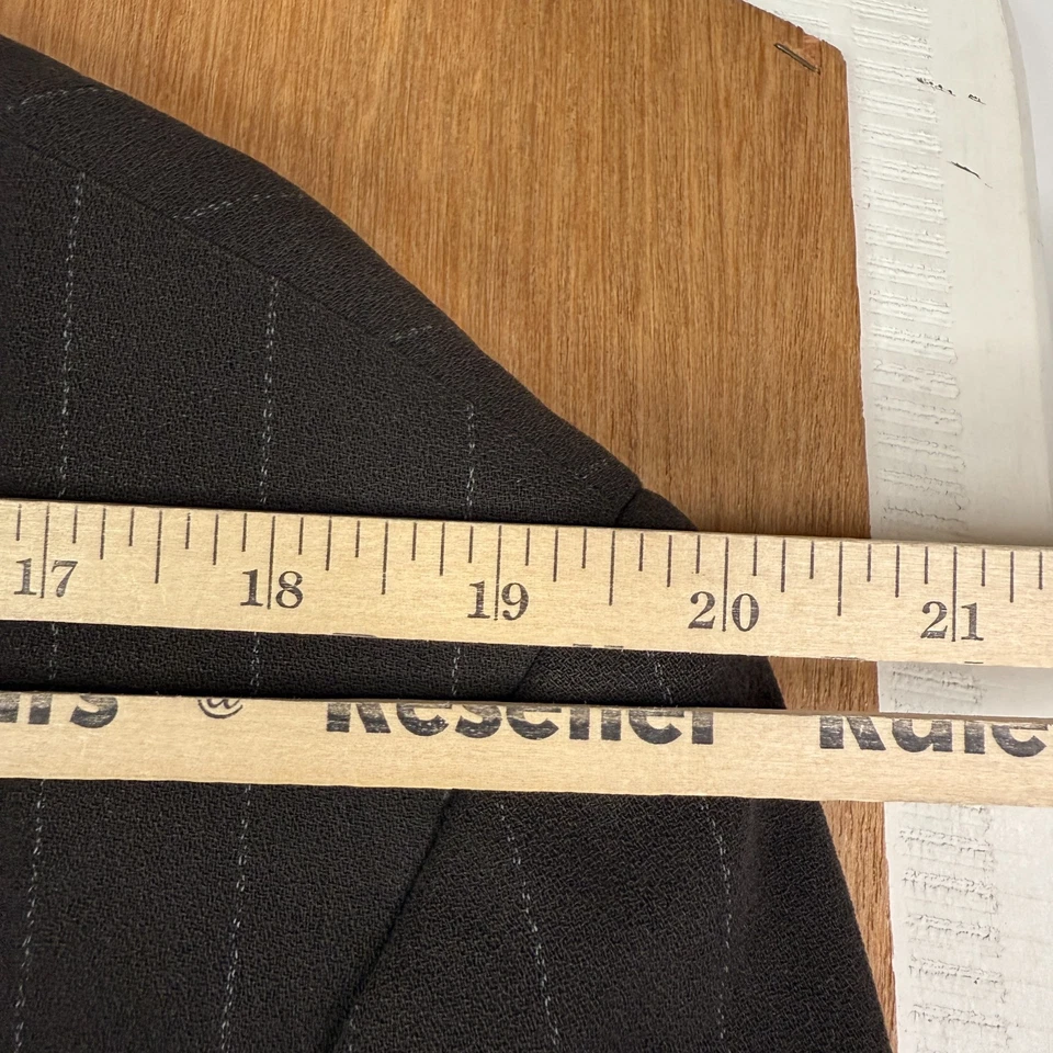 Traje De Colección DKNY Para Hombres 42L Marrón Rayas 2 Botones Años 90 Lana Lona Donna Karen EE. UU. Foto 4 de 4