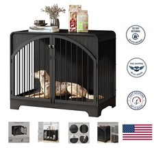 Modern Black Dog Kennel Furniture for Indoor Use - Cozy  Stylish Retreat