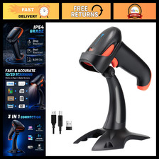 Wireless 2D Barcode Scanner with Battery Indicator  Stand - USB, 1D/2D QR Scann