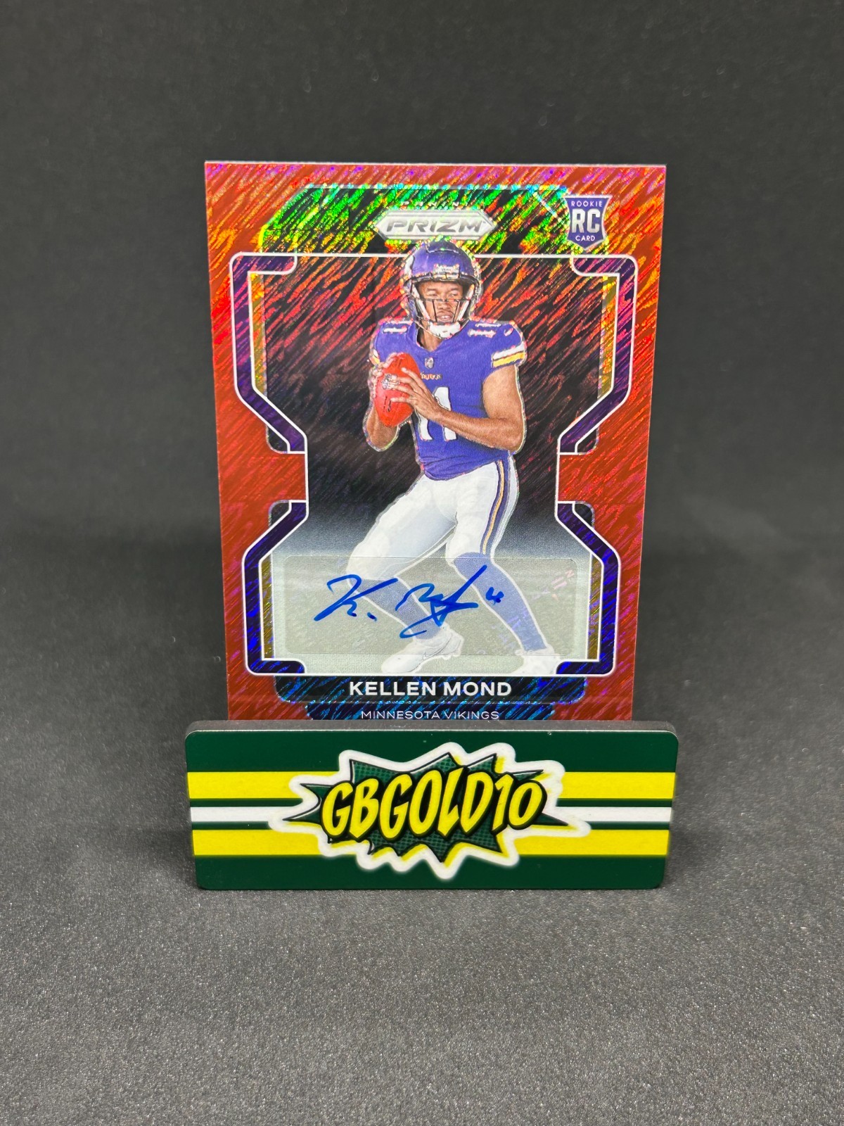 2021 Panini Prizm - Rookie Kellen Mond #351 Red Shimmer Auto /35 RC