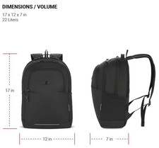 SwissGear Orientation Laptop Backpack, Black, 17"x12"x7