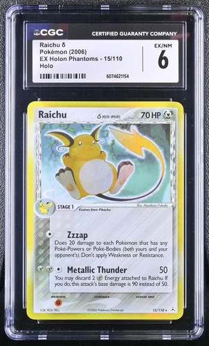 CGC 6 Raichu δ EX Holon Phantoms #15/110 Holo 2006 Pokémon