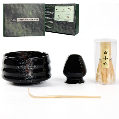 Matcha Tea Set,Matcha Making Kit (5pcs) Includes Matcha Bowl, Matcha Whisk an... - 第 1/7 張圖片