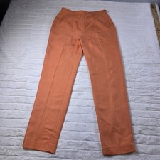 Ralph Lauren Purple Label Bobynn Silk Shantung Pants Womens 12 Orange 1290