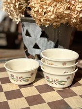 Set Of 4 Vintage Rooster Custard Cups Ramekins Cottagecore Made In USA