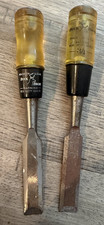 LOT of 2 - VINTAGE BUCK BROTHERS TOOLS 3/4" WOOD CHISEL - MADE IN USA - BROS BRO