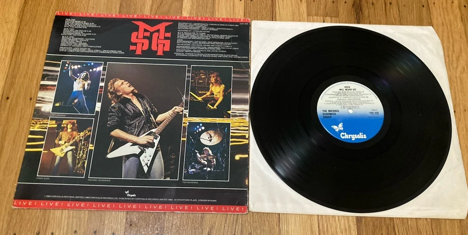 Michael Schenker Lp-Rock Will Never Die! Chrysalis/1984! VG++ Vinyl/VG+Jacket! Foto 2 de 3