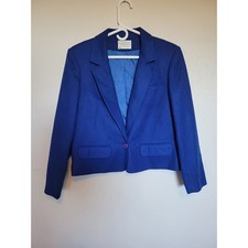 VTG Miss Pendleton 100 Virgin Wool Blue Blazer Women Medium