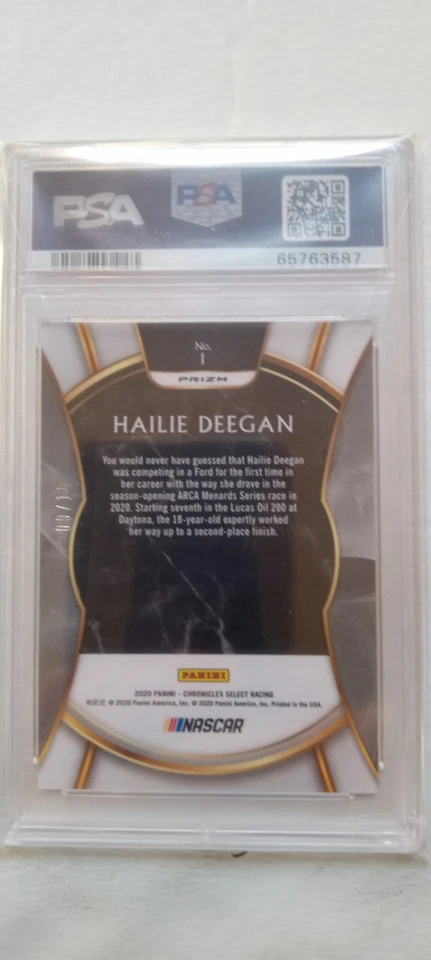 2020 Panini Chronicles Select Hailie Deegan #1 Gold Prizm /10. PSA 10! POP 1! 🔥 - Image 3 of 4
