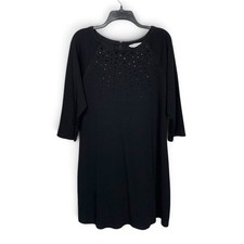 Black Embellished Women's Tommy Bahama Dress - Classic 3/4 Sleeve size Large
