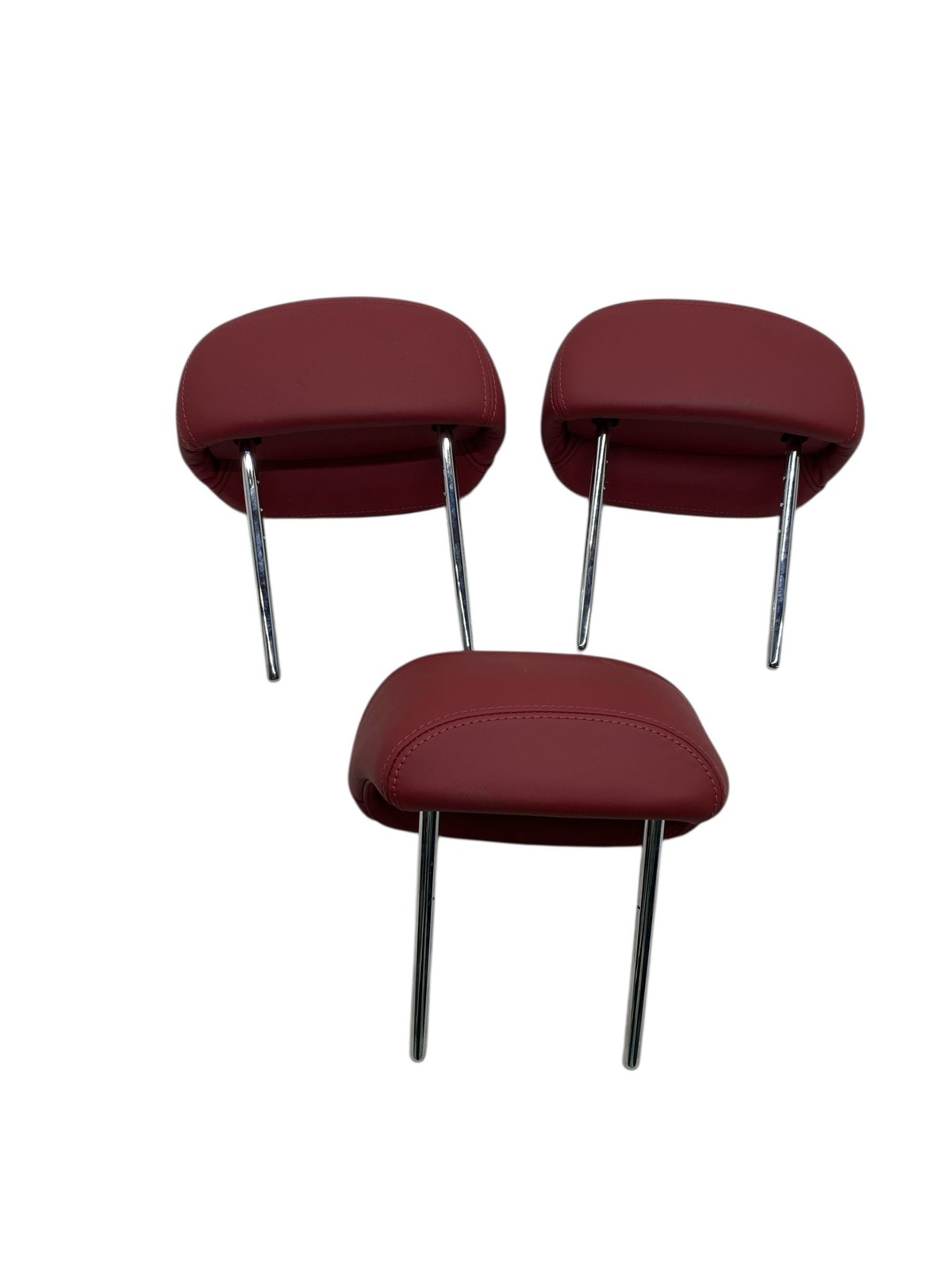 2017-2024 MASERATI LEVANTE OEM RIGHT LEFT & CENTER REAR HEADREST SET RED LEATHER