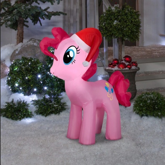 3 2' MY LITTLE PONY " MIGNOLO TORTA" CON CAPPELLO BABBO NATALE GONFIABILE DI GEMMY
