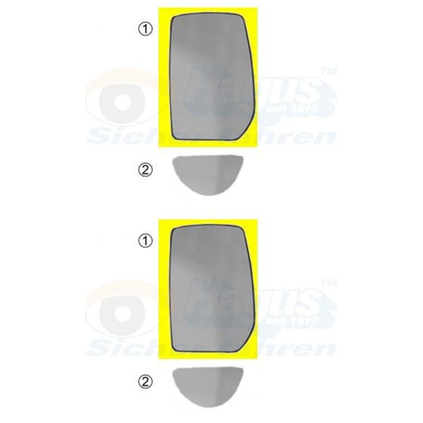 2X Van Wezel Spiegelglas Beheizbar Konvex Passend FüR Ford Transit Links+Rechts-image