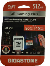 Gigastone 512GB Micro SD Card Gaming Plus - New Sealed Free Shipping