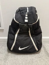 Nike Elite Quad Zip System Backpack Basketball Bag Black White Zippers Bookbag