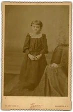 Cabinet Card Circa 1890s Pacon Cute Girl in Dress Rochester NY