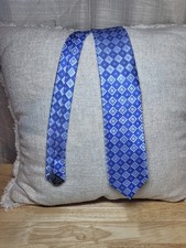 Alexander Julian Colours Mens Formal Necktie 57.5" Lx3" W Blue/Silver