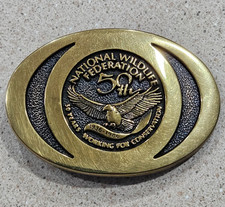 1986 National Wildlife Federation 50th Anniversary LTD 100 Of 500 Belt Buckle