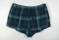 Old Navy Shorts Women's Large Green Plaid Pull On Flannel Lounge Pajama Sleep PJ
