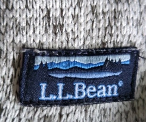 LL BEAN Heather Black Gray Knit SWEATER Robe Pockets Logo SOFT Women's Medium - Picture 4 of 11