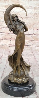 Venus Under the Moon by French artist Moreau Solid Bronze Sculpture Figurine