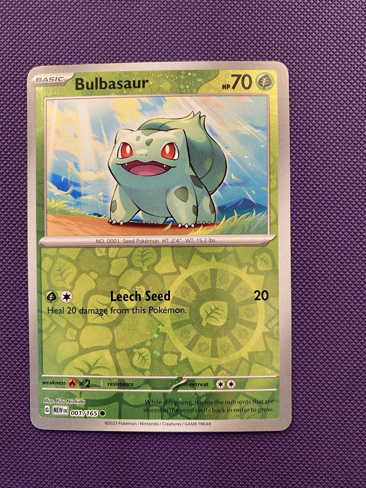 Bulbasaur - Cosmos Reverse Holo - 001/165 - Pokemon 151 - NM