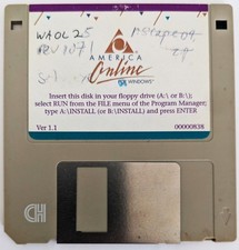 1993 America Online Collectible Version 1.1 Floppy Disk, Vintage AOL for Windows