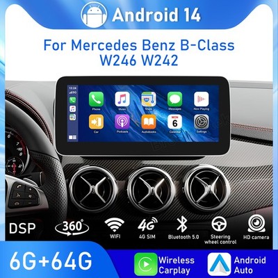 10.25'' Android 14 Autoradio CarPlay 64GB Für Mercedes B-Klasse W246/W242 NTG5.0
