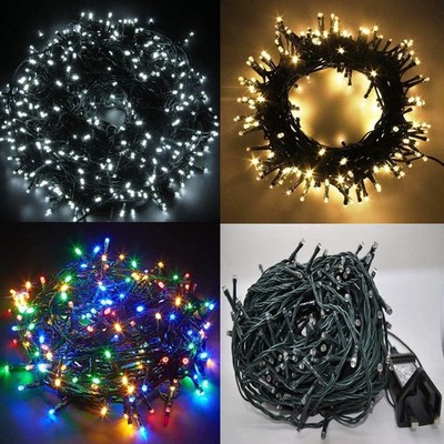 Weihnachts Lichterkette LED Schnur Netzstecker Außen XMAS Wohndeko 100-2000