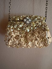 Mary Frances Vintage Regency Beaded Rhinestone Clutch Crossbody Glam Bag
