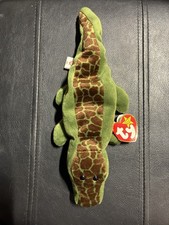 Retired Vintage Ty Beanie Baby Ally the Alligator MWMT, 1994