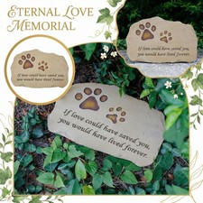 Square Pet Memorial Stone With Two Rows Of Text, Suitable For Gardens And
