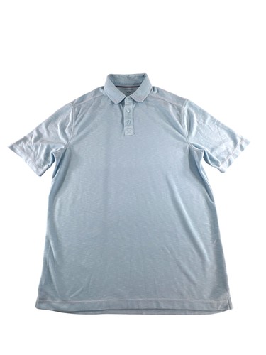 Saks Fifth Avenue Polo Shirt Mens Large Blue Modal Blend Casual Golf Performance