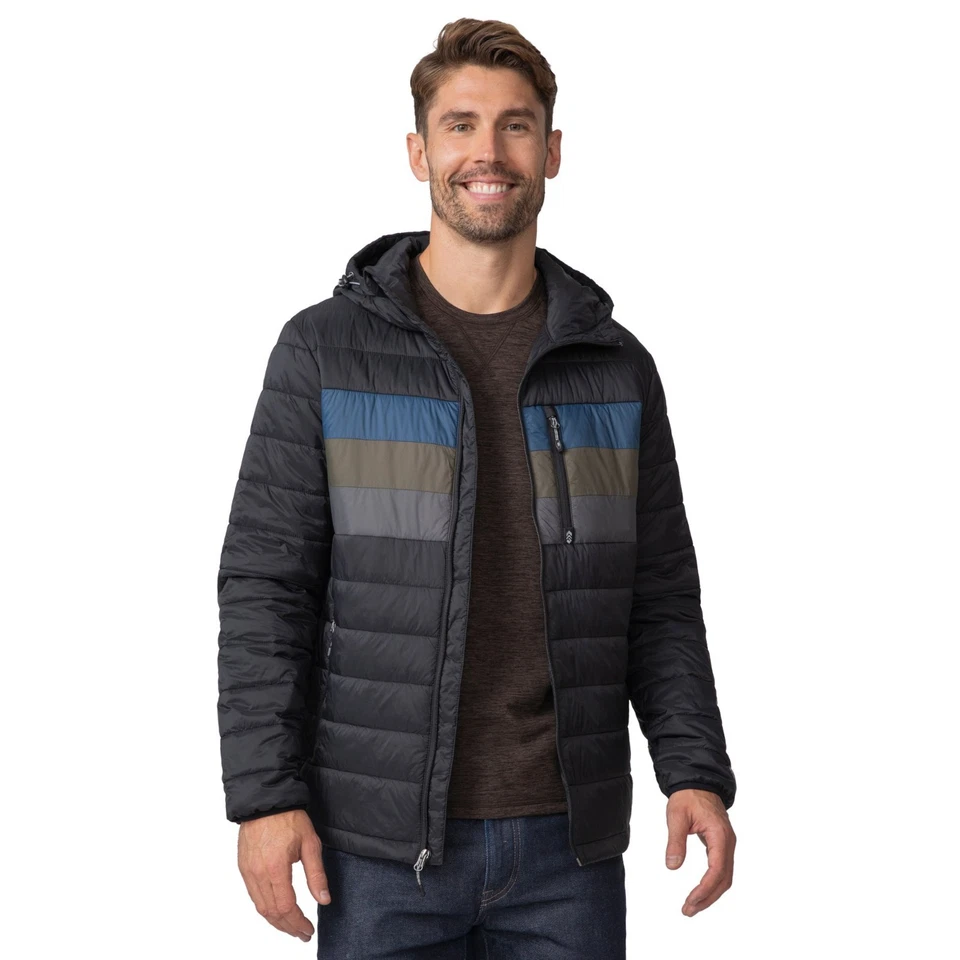 The Boeing Company Tri Color Puffer Sudadera con Capucha Jet Negro Chaqueta  Foto 2 de 3