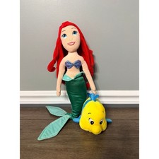 Disney Store The Litte Mermaid Ariel  Flouner Plush Set