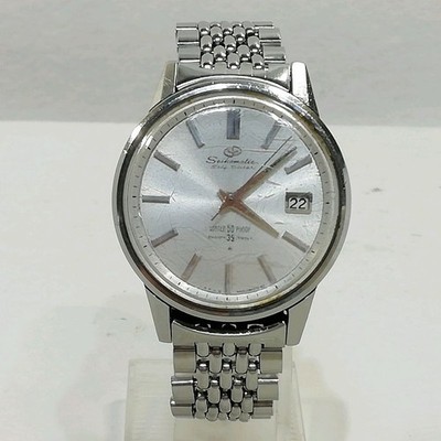 Seiko Matic Self Data Automatic Watch Men Silver Stainless Steel J13060 #S520116