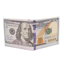 Men Us Dollar Bill Wallet Billfold Leather Credit Card Photo Holder