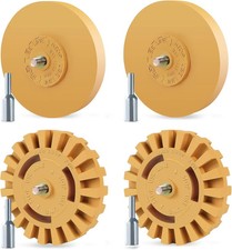 4 Pack Eraser Wheel Decal Remover Without Damaging Car Paint 4in Adhesive Rubber