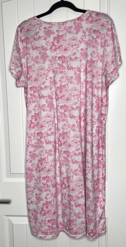 Camisón Laura Ashley Mujer XL Rosa Blanco Floral Rosas Abuela Cottage Core Foto 2 de 4