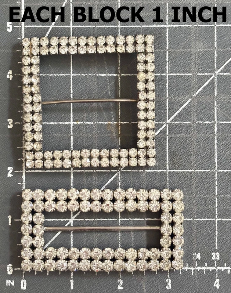 Lote de 2 accesorios nupciales únicos vintage de cinturón de diamantes de imitación transparentes con hebilla de faja🌟 Foto 2 de 4