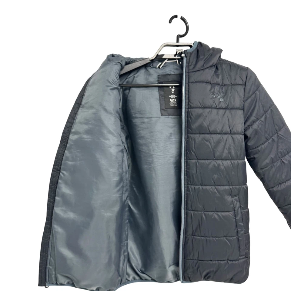 under armour Cold Gear Boys hooded black jacket full zip up size YMD/JM - Image 3 of 4