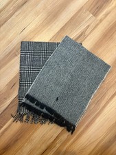 Pack of 2 - Polo Ralph Lauren Wool Blend Scarf Plain Gray and Check Gray Scarf