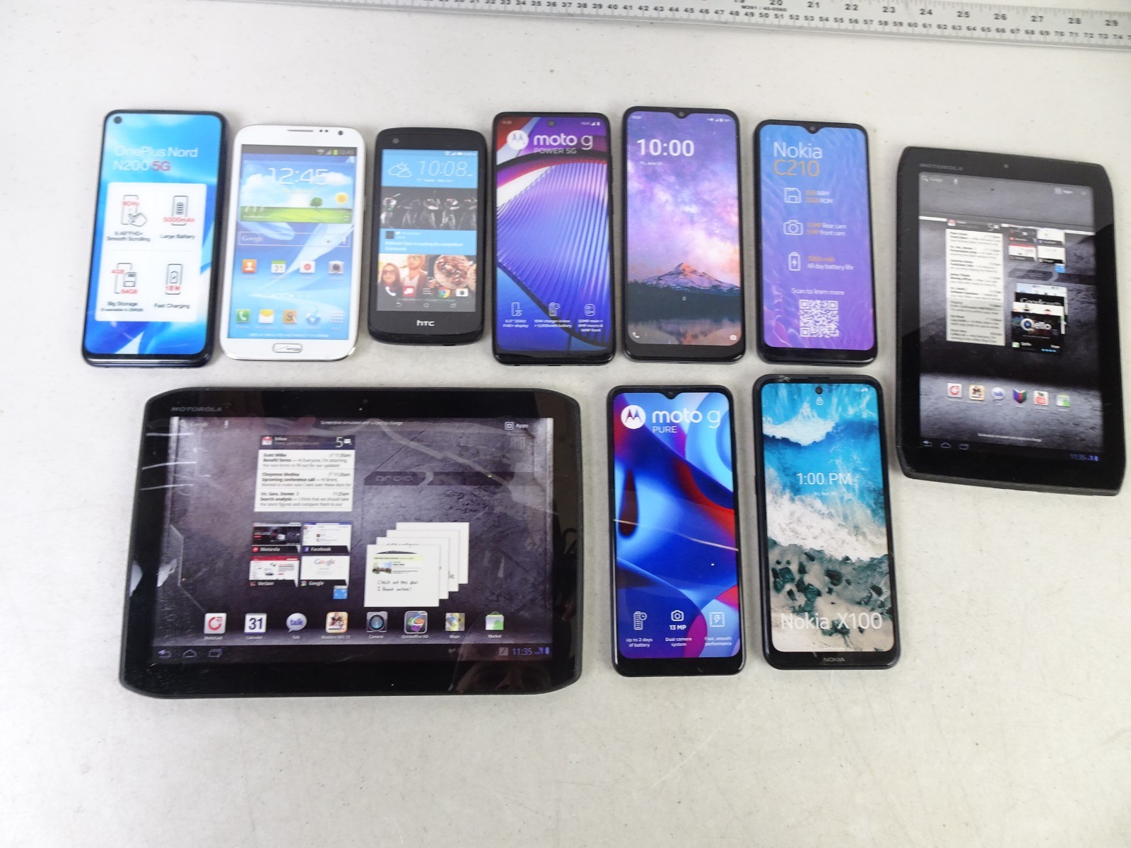 Lot of 10 Modern Dummy Non-working Cell Phones Smartphones Tablets Display Model
