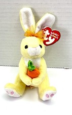 TY Basket Beanie Baby NIBBLES the Bunny (5 inch)  Stuffed YELLOW Rabbit Tag 2003