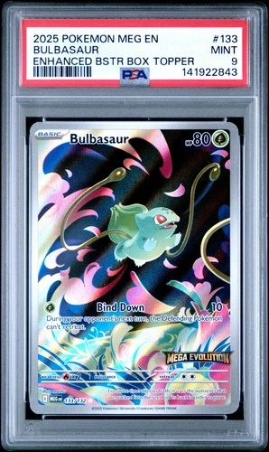 PSA 9 Bulbasaur Mega Evolutions Stamped 133 Enhanced Topper Promo Pokemon Card
