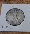1937 p circulated Walking Liberty half dollar