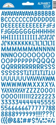 2er Pack - Doodlebug Alphabet Suppe Puffy Aufkleber 6''X13'' - Blue Jean - DASS-7399