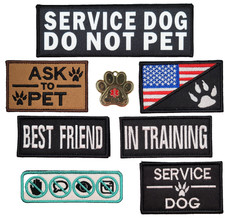 Service Dog Patch Set w/ESA Cert Tag 8 Pieces  Emotional Support Animal Set 2