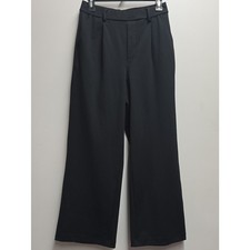 Halara Black Wide-Leg Dress Pants Pleated Pull On Stretch Women's Small Petite