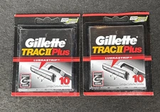 20 Gillette Trac II PLUS cartridges Blades Razor Shaver Refill Original Trac2 10